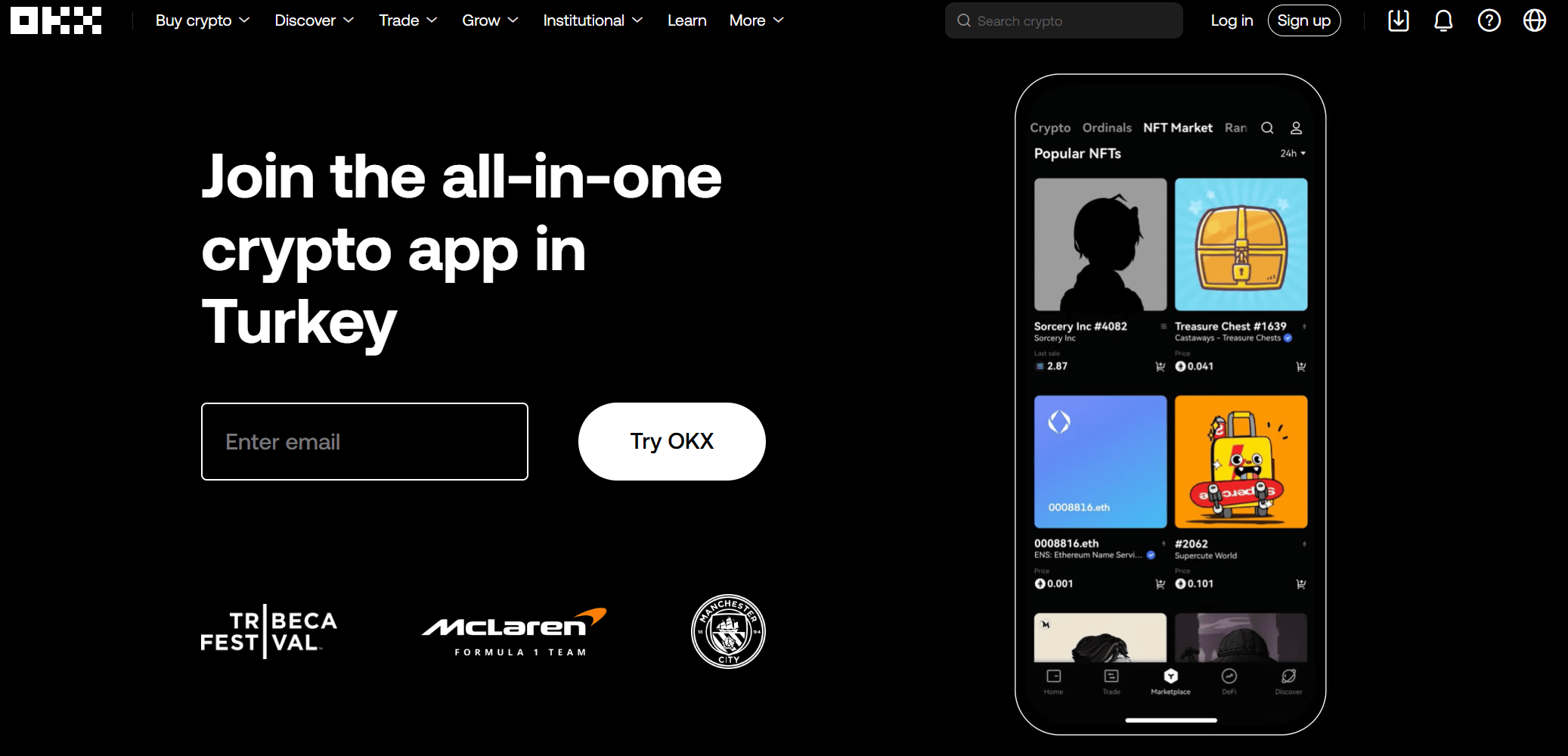OKX webbplats